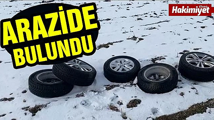 Çalınan otomobil lastikleri arazide bulundu 