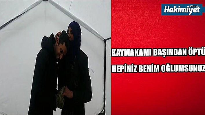 DEPREMZEDE HATUN  TEYZE'NİN İHTİYAÇLARI GİDERİLDİ, KAYMAKAMI BAŞINDAN  ÖPTÜ 