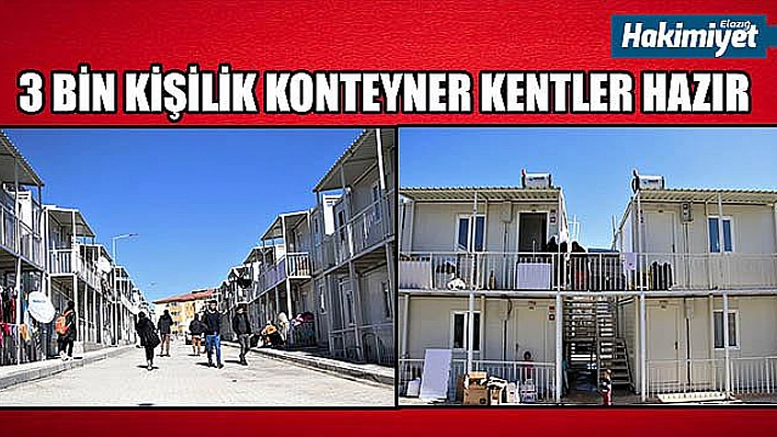 Deprem bölgesi Elazığ'da 3 bin kişilik konteyner kentler hazır, 529 aile yerleşti