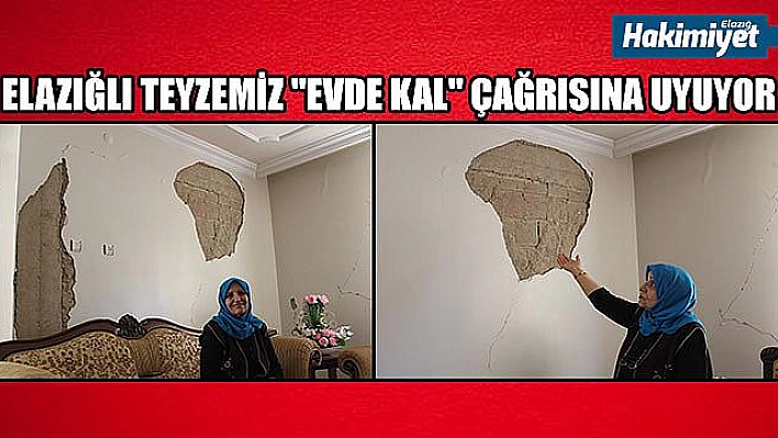 Depremzede evi hasarlı olmasına rağmen 'evde kal' çağrısına uyuyor