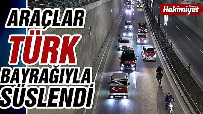 Elazığ'da 100 araçlık konvoyla Mehmetçiğe destek