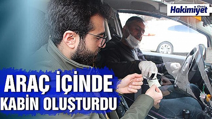 Taksiciden korona virüsüne karşı şeffaf kabin