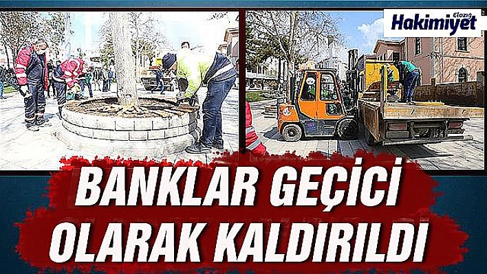 TOPLU KULLANIM ALANLARINDAKİ BANKLAR KALDIRILDI