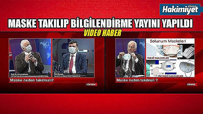 Elazığ'da televizyon programını maske takıp yaptılar