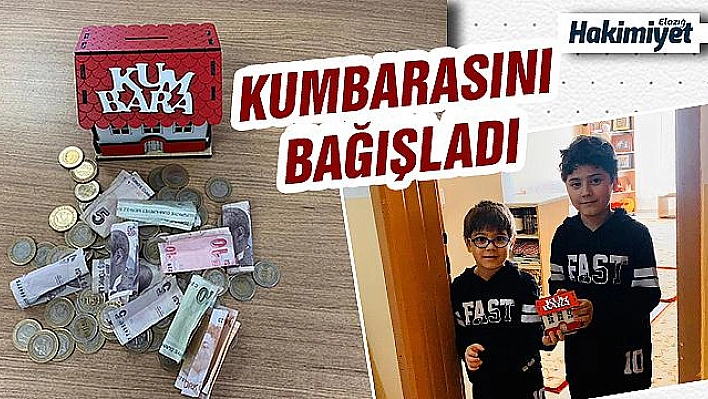 İki kardeş kumbaralarındaki 211 TL'yi bağışladı