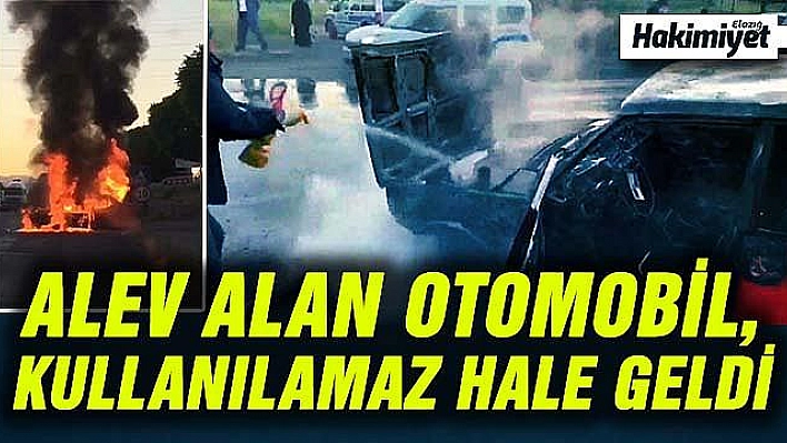 Seyir halindeki otomobil alev alev yandı