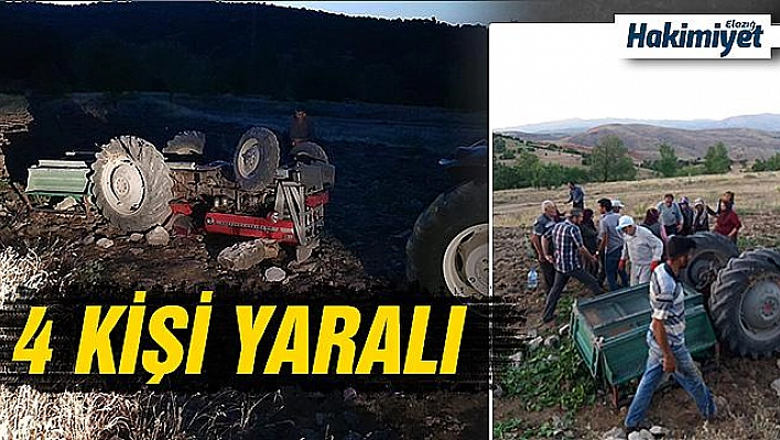 Elazığ'da traktör devrildi