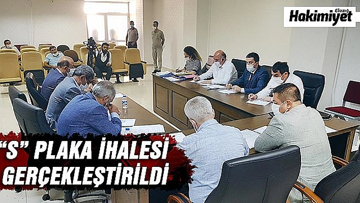 ELAZIĞ BELEDİYESİ 'S' PLAKA İHALESİ GERÇEKLEŞTİRDİ