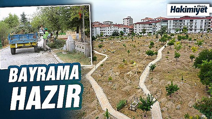 MEZARLIKLAR, BAYRAM ZİYARETLERİNE HAZIR HALE GETİRİLDİ