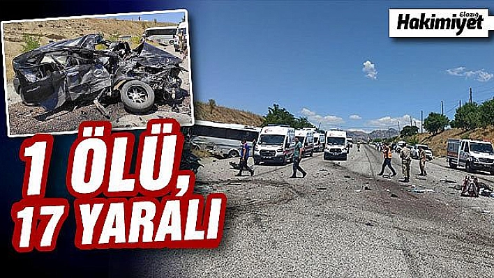 Tunceli-Elazığ karayolunda midibüs ile otomobil çarpıştı