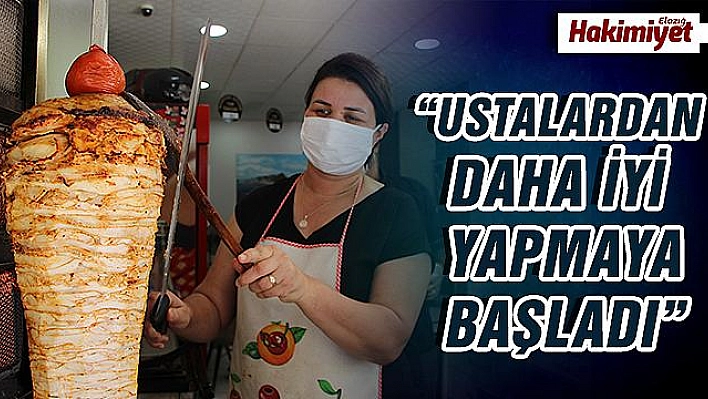 Türkmen gelin, Elazığ'da döner kesip köfte yapıyor