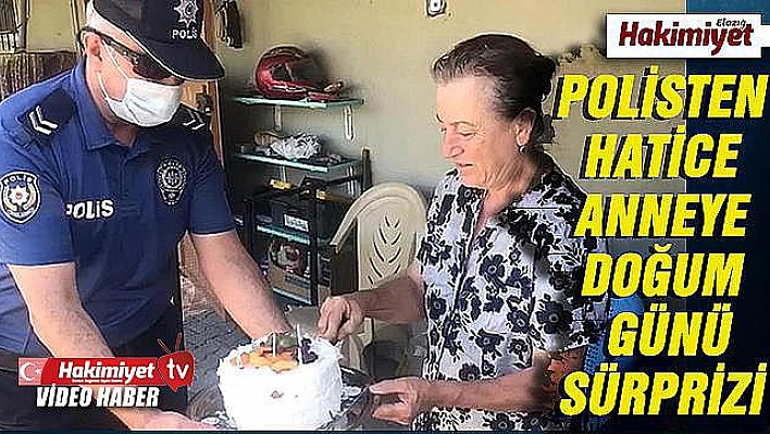 61 yaşında liseyi bitiren Hatice anneye, polisten doğum  günü sürprizi 