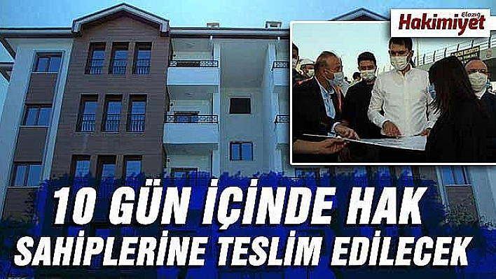 Bakan Kurum, 10 gün sonra hak sahiplerine verilecek konutları inceledi 