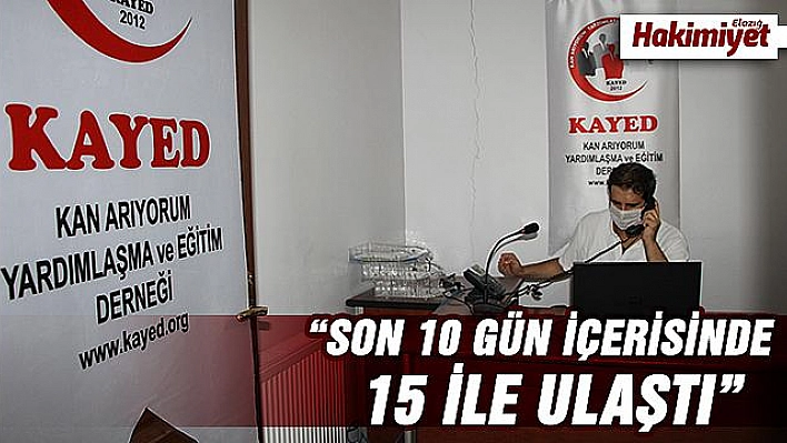 Elazığ'da örnek çalışma, plazma bağışları için çağrı merkezi 