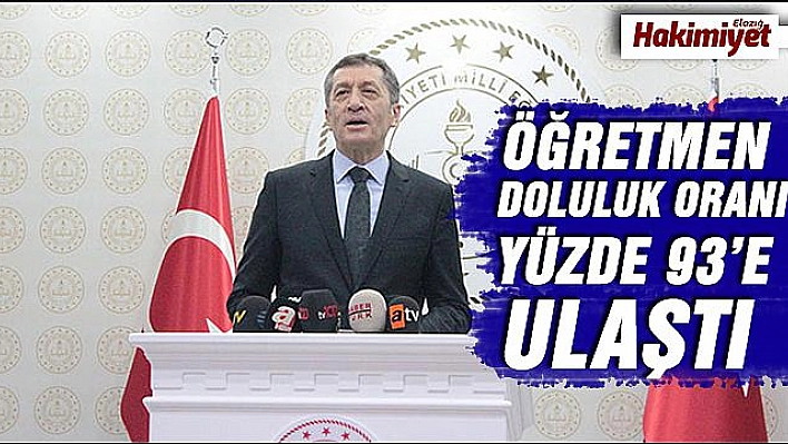 Milli Eğitim Bakanı Selçuk: 'Türkiye geneline baktığımızda öğretmen doluluk oranı bugün yüzde 93'e ulaşmış oldu'