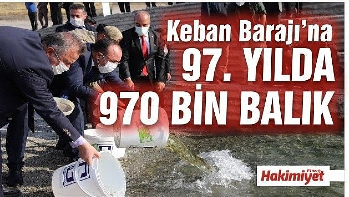 Cumhuriyet'in 97. yılı anısına Keban Barajı'na 970 bin adet balık yavrusu bırakıldı