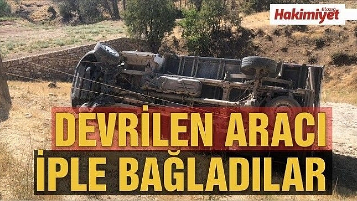 Devrilen transiti iple direğe bağladılar