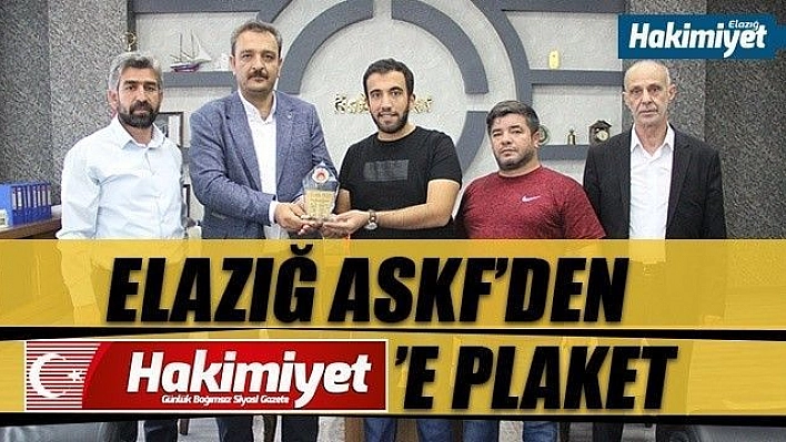 Elazığ ASKF'den Hakimiyet'e plaket