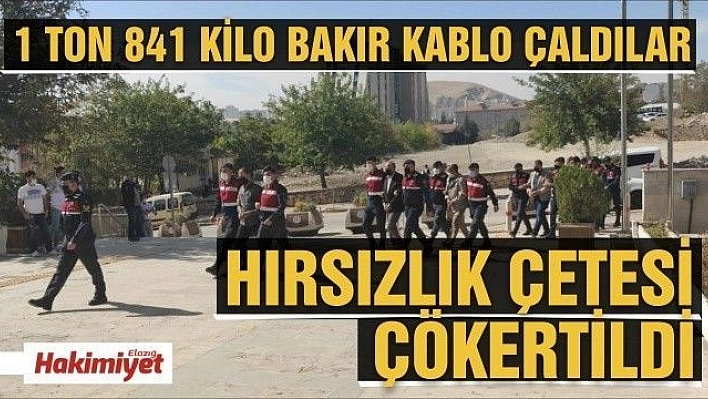 Elazığ'da 1 ton 841 kilo bakır kablo çalan 9 kişilik hırsızlık çetesi çökertildİ