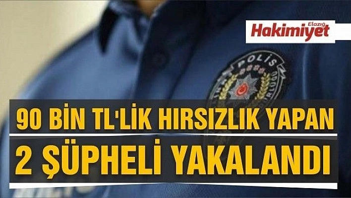 Elazığ'da 90 bin TL'lik hırsızlık yapan 2 şüpheli yakalandı