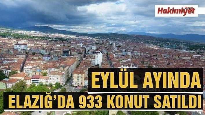 Elazığ'da geçtiğimiz ay 933 konut satıldı