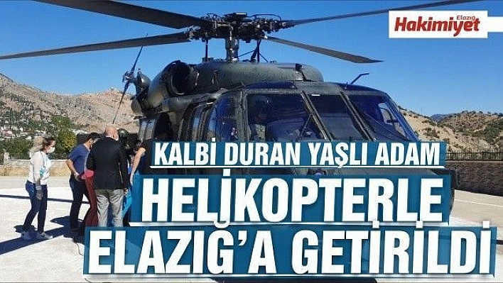 Hastane kavşağında kalbi duran yaşlı adam hayata döndürüldü, helikopterle Elazığ'a kaldırıldı