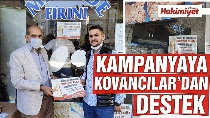 Kovancılar'dan askıda ekmek kampanyasına destek