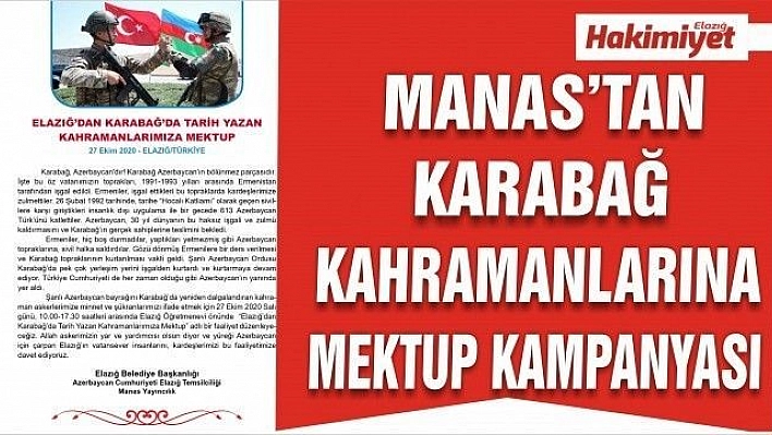 MANAS'TAN KARABAĞ KAHRAMANLARINA MEKTUP