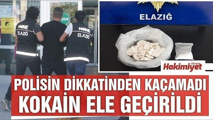 Polisin şüphelendiği şahıstan, kokain ele geçirildi