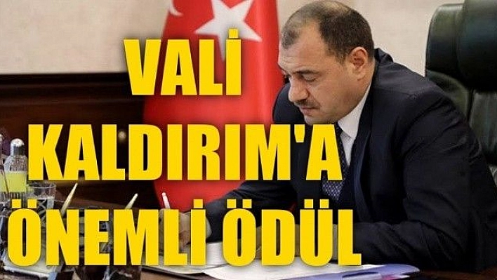 VALİ KALDIRM'A 'ESNAF DOSTU' ÖDÜLÜ