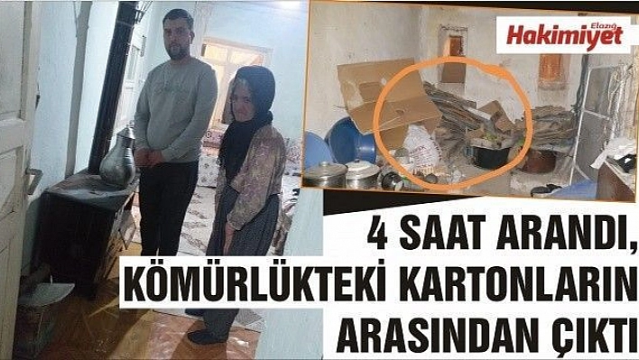  4 saat arandı, kömürlükteki kartonların arasından çıktı