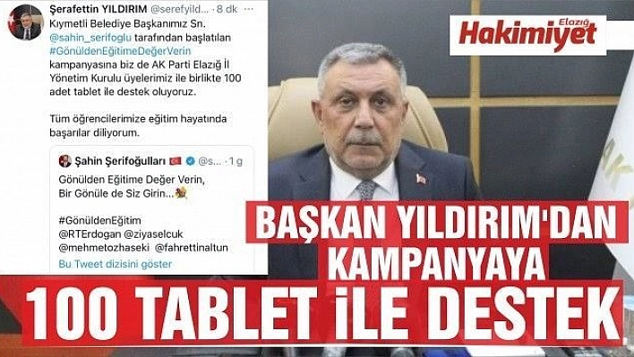 BAŞKAN YILDIRIM'DAN KAMPANYAYA 100 TABLET İLE  DESTEK