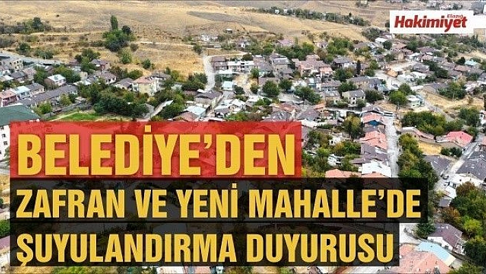 Elazığ Belediyesi'nden Duyuru