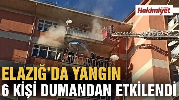 Elazığ'da yangın, 6 kişi dumandan etkilendi