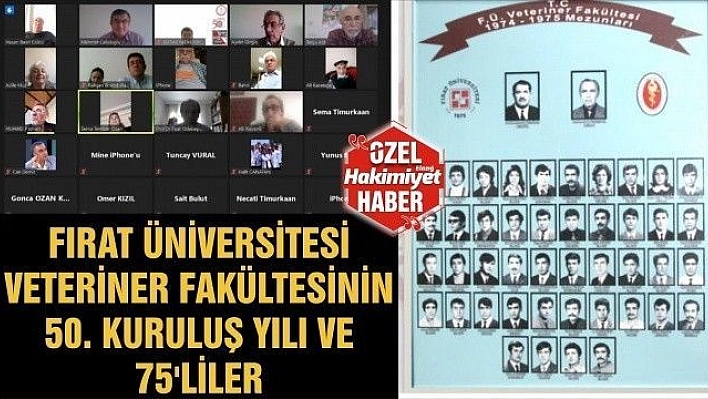 FIRAT ÜNİVERSİTESİ VETERİNER FAKÜLTESİNİN 50. KURULUŞ YILI VE 75'LİLER