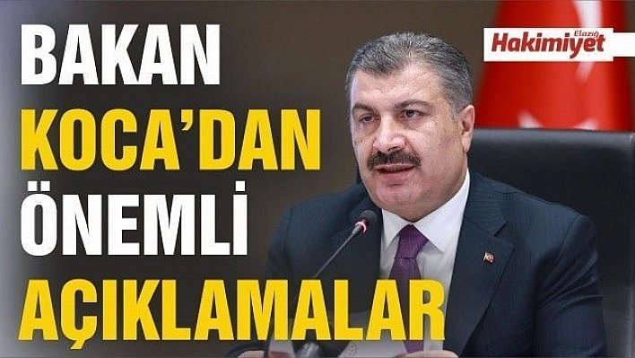 Bakan Koca: 'Aşılamada ilk aşamada 9 milyon kişinin olduğunu söyleyebilirim'