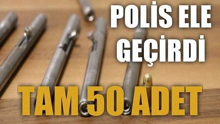 Denizli'de 50 adet kalem suikast silahı ele geçirildi