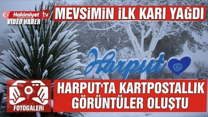 Elazığ'a mevsimin ilk karı yağdı, Harput'ta kartpostallık görüntüler oluştu