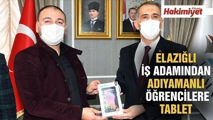 Elazığlı iş adamından Adıyamanlı öğrencilere tablet