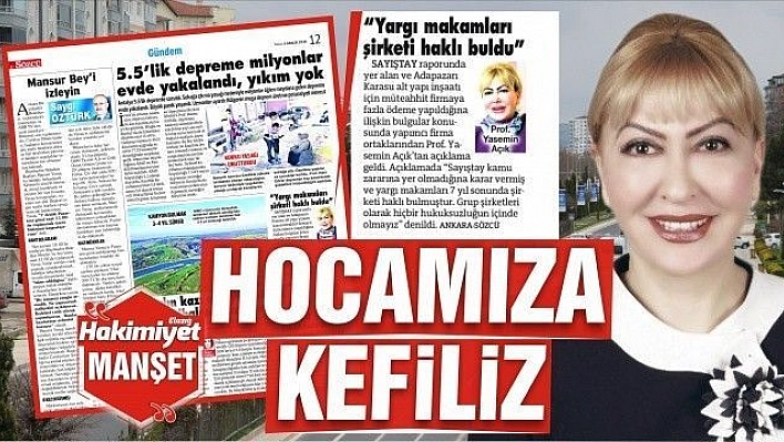 'HOCAMIZA KEFİLİZ' 