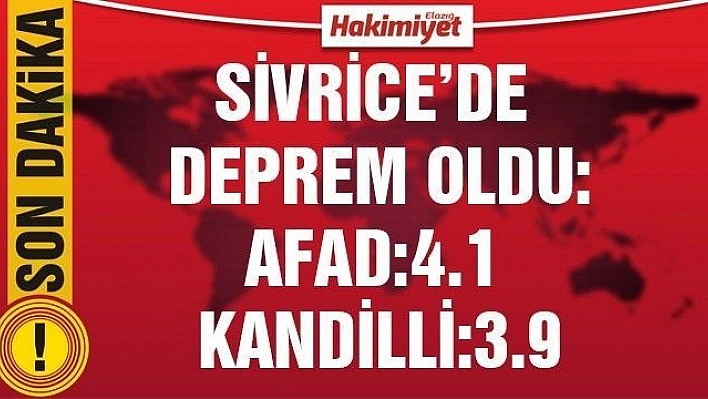 Sivrice'de deprem: 4.1