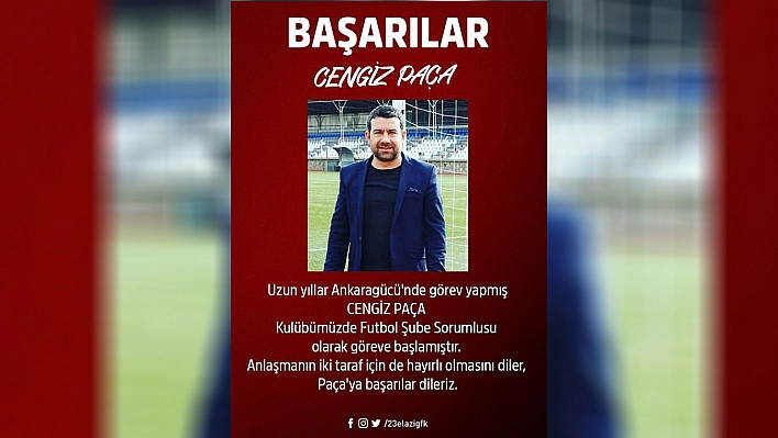 23 Elazığ FK'ya 1. Lig'den futbol şube sorumlusu