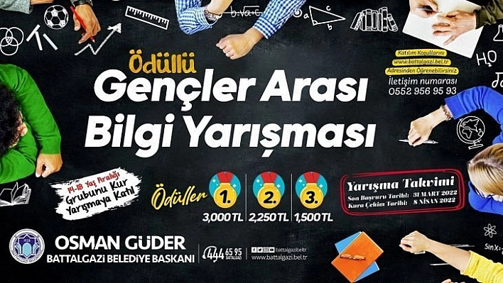 Battalgazi Belediyesi'nden ödüllü bilgi yarışması