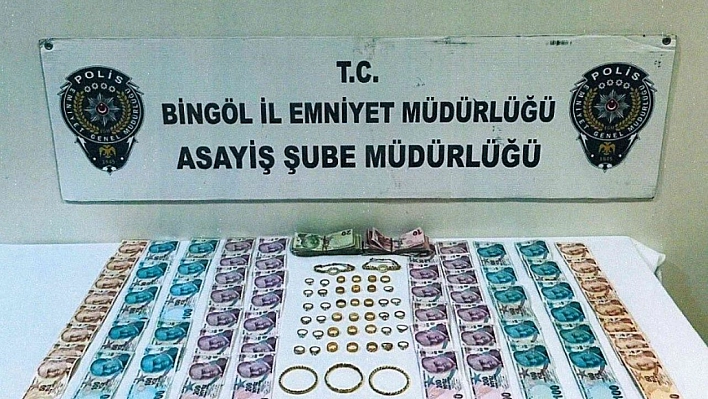 Bingöl'de 200 bin lira değerinde altın ve para çalan hırsız tutuklandı