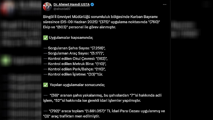 Bingöl'de 7 bin şahıs sorgulandı
