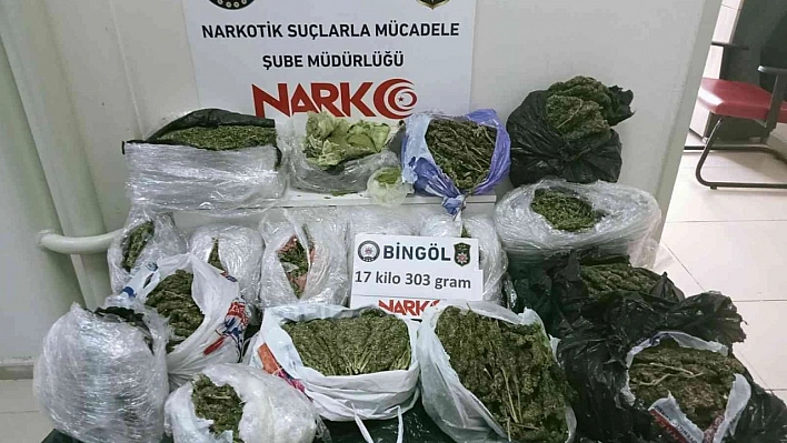 Bingöl'de uyuşturucu operasyonu: 17 kilo esrar ele geçirildi, 1 kişi tutuklandı