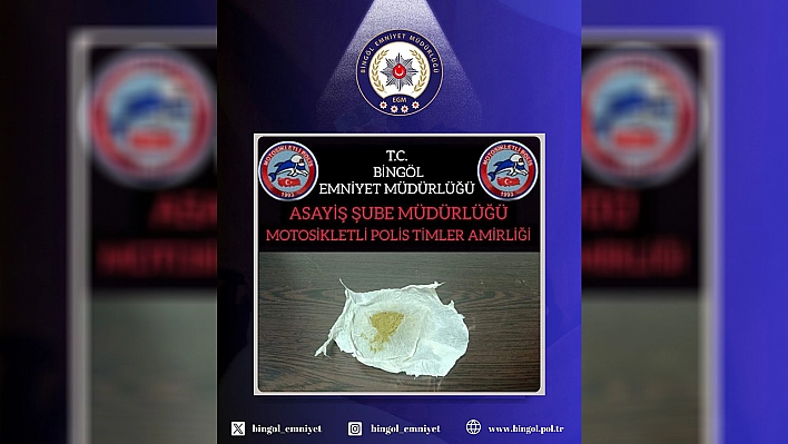 Bingöl'de uyuşturucu operasyonu
