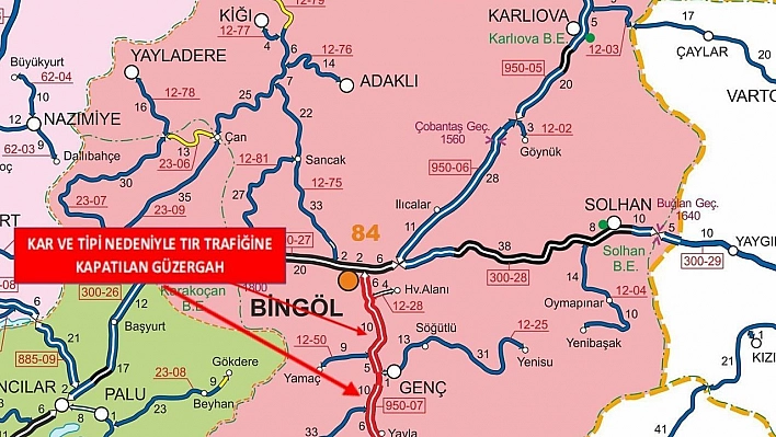 Bingöl-Elazığ ile Bingöl-Diyarbakır karayolu tır trafiğine açıldı