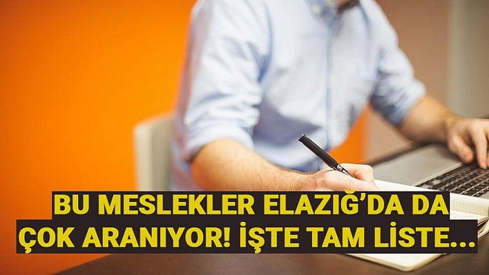 Bu meslekler Elazığ'da da çok aranıyor! En çok eleman arayan meslekler belli oldu