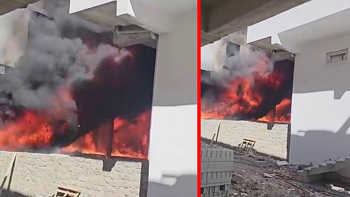 Diyarbakır Hani'de inşaatta yangın paniği